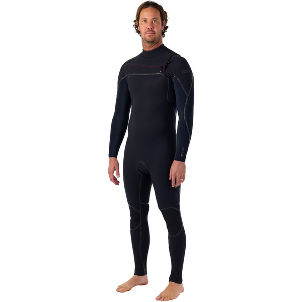 2026 O'Neill Mens Hyperfreak Fire 5/4+mm Chest Zip Wetsuit 5677 - Black